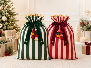 Heirloom Santa Sack - Mulberry Stripe