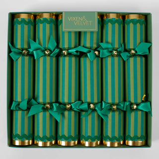 PREORDER Verdant Striped Luxury Christmas Crackers