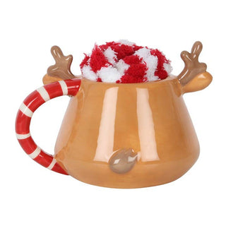 Christmas Reindeer Mug and Socks Set