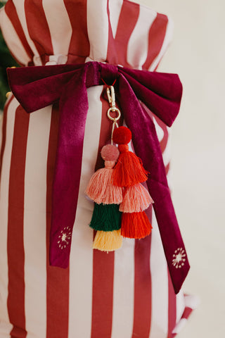 Heirloom Santa Sack - Mulberry Stripe
