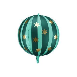 Green Starry Ball Foil Balloon - BAM Party and Events