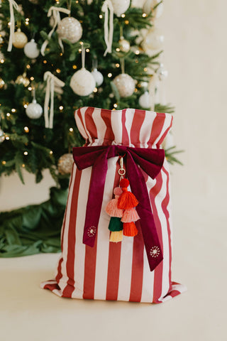 Heirloom Santa Sack - Mulberry Stripe