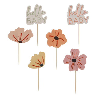 Floral Baby Shower Cupcake Topper