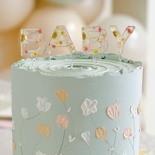 Floral Baby Shower Cake Topper