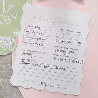 Floral Baby Shower Advice Cards