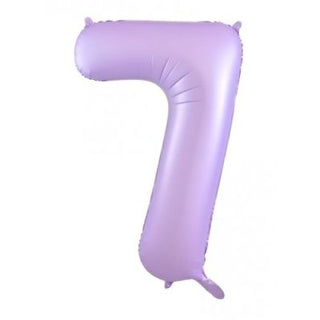 Giant Pastel Lilac Number Foil Balloon - INFLATED
