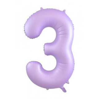 Giant Pastel Lilac Number Foil Balloon - INFLATED