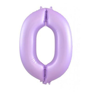 Giant Pastel Lilac Number Foil Balloon - INFLATED