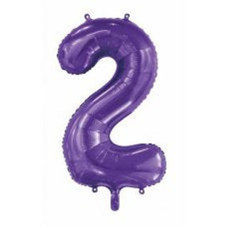 Giant Purple Number Foil Balloon - INFLATED