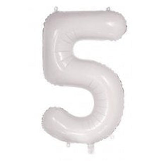 Giant White Number Foil Balloon - INFLATED