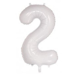 Giant White Number Foil Balloon - INFLATED