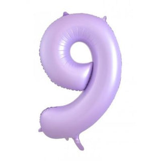 Giant Pastel Lilac Number Foil Balloon - INFLATED