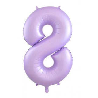Giant Pastel Lilac Number Foil Balloon - INFLATED