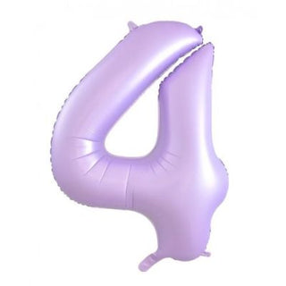 Giant Pastel Lilac Number Foil Balloon - INFLATED