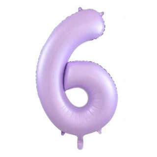 Giant Pastel Lilac Number Foil Balloon - INFLATED