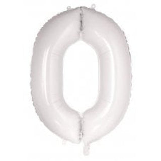Giant White Number Foil Balloon - INFLATED