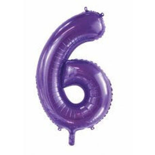 Giant Purple Number Foil Balloon - INFLATED
