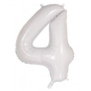 Giant White Number Foil Balloon - INFLATED