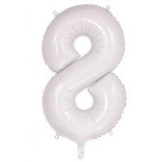 Giant White Number Foil Balloon - INFLATED