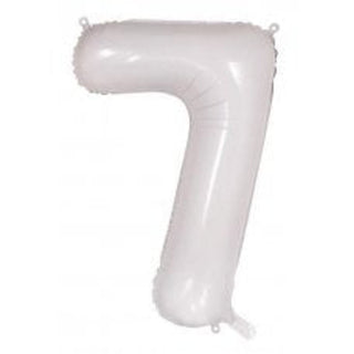 Giant White Number Foil Balloon - INFLATED