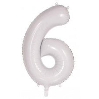 Giant White Number Foil Balloon - INFLATED