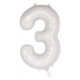 Giant White Number Foil Balloon - INFLATED