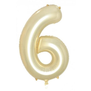 Giant Luxe Gold Number Foil Balloon - INFLATED