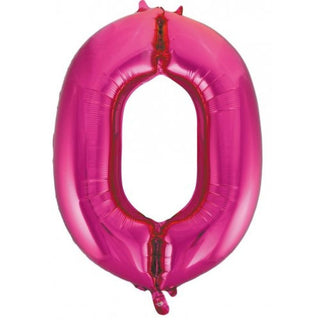 Giant Magenta Number Foil Balloon - INFLATED
