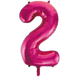 Giant Magenta Number Foil Balloon - INFLATED