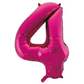 Giant Magenta Number Foil Balloon - INFLATED