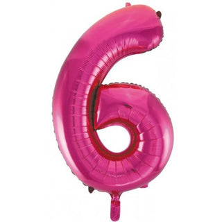 Giant Magenta Number Foil Balloon - INFLATED