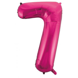 Giant Magenta Number Foil Balloon - INFLATED