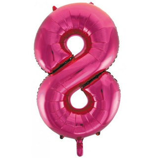 Giant Magenta Number Foil Balloon - INFLATED