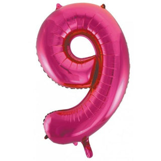 Giant Magenta Number Foil Balloon - INFLATED