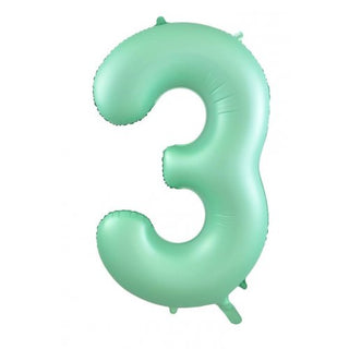 Giant Pastel Mint Number Balloon - INFLATED
