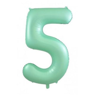 Giant Pastel Mint Number Balloon - INFLATED