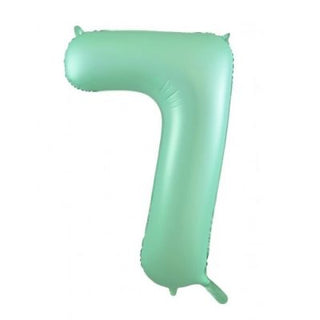 Giant Pastel Mint Number Balloon - INFLATED