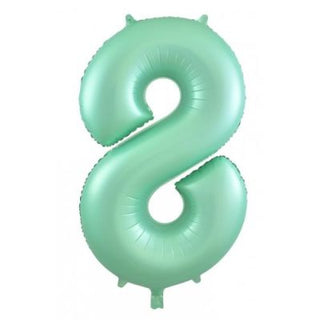 Giant Pastel Mint Number Balloon - INFLATED