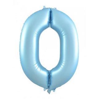 Giant Pastel Blue Number Foil Balloon - INFLATED