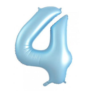 Giant Pastel Blue Number Foil Balloon - INFLATED