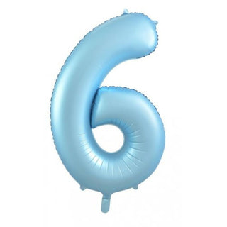 Giant Pastel Blue Number Foil Balloon - INFLATED