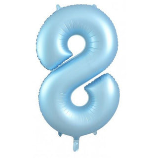 Giant Pastel Blue Number Foil Balloon - INFLATED