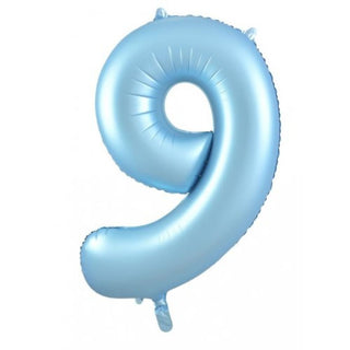 Giant Pastel Blue Number Foil Balloon - INFLATED