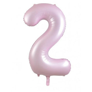 Giant Pastel Pink Number Foil Balloon - INFLATED