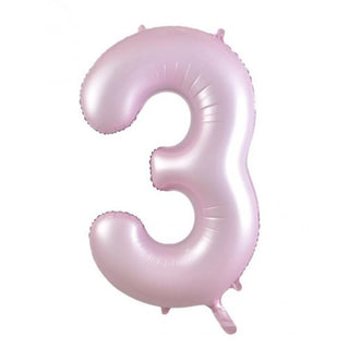 Giant Pastel Pink Number Foil Balloon - INFLATED