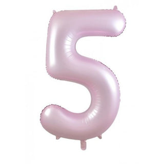Giant Pastel Pink Number Foil Balloon - INFLATED