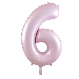 Giant Pastel Pink Number Foil Balloon - INFLATED