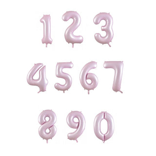 Giant Pastel Pink Number Foil Balloon - INFLATED