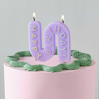 Pastel Wave HBD Candle