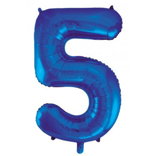 Giant Royal Blue Number Foil Balloon - INFLATED